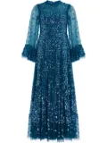 Needle & Thread bell sleeves gown - Blue