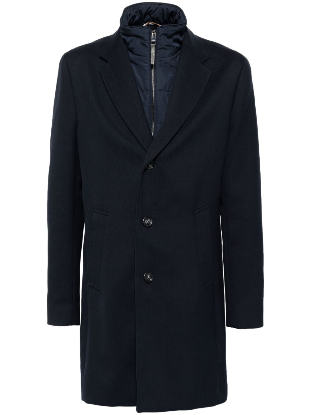 BOSS panelled single-breasted coat - Blue