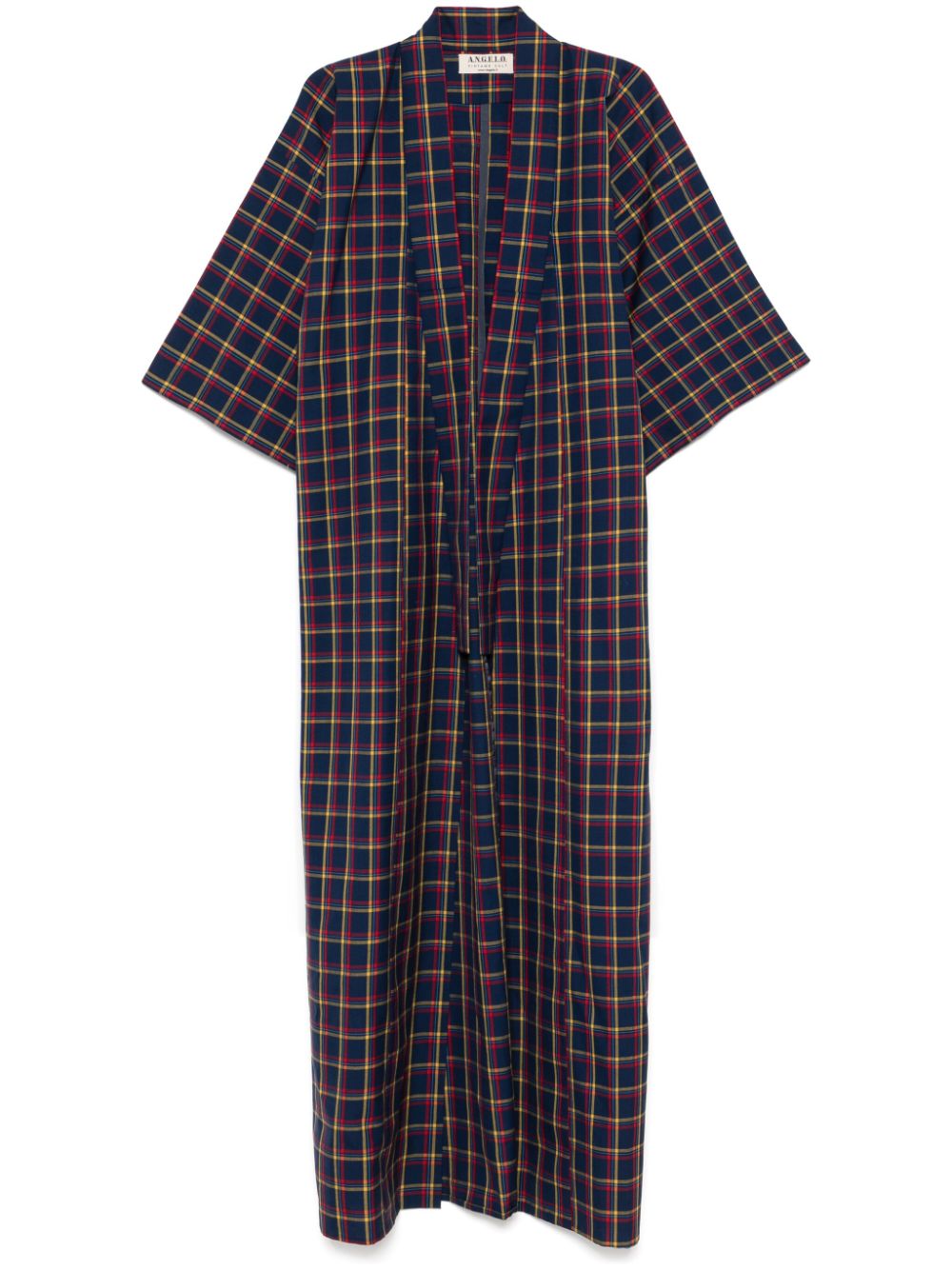 1970s pre-owned checked kimono