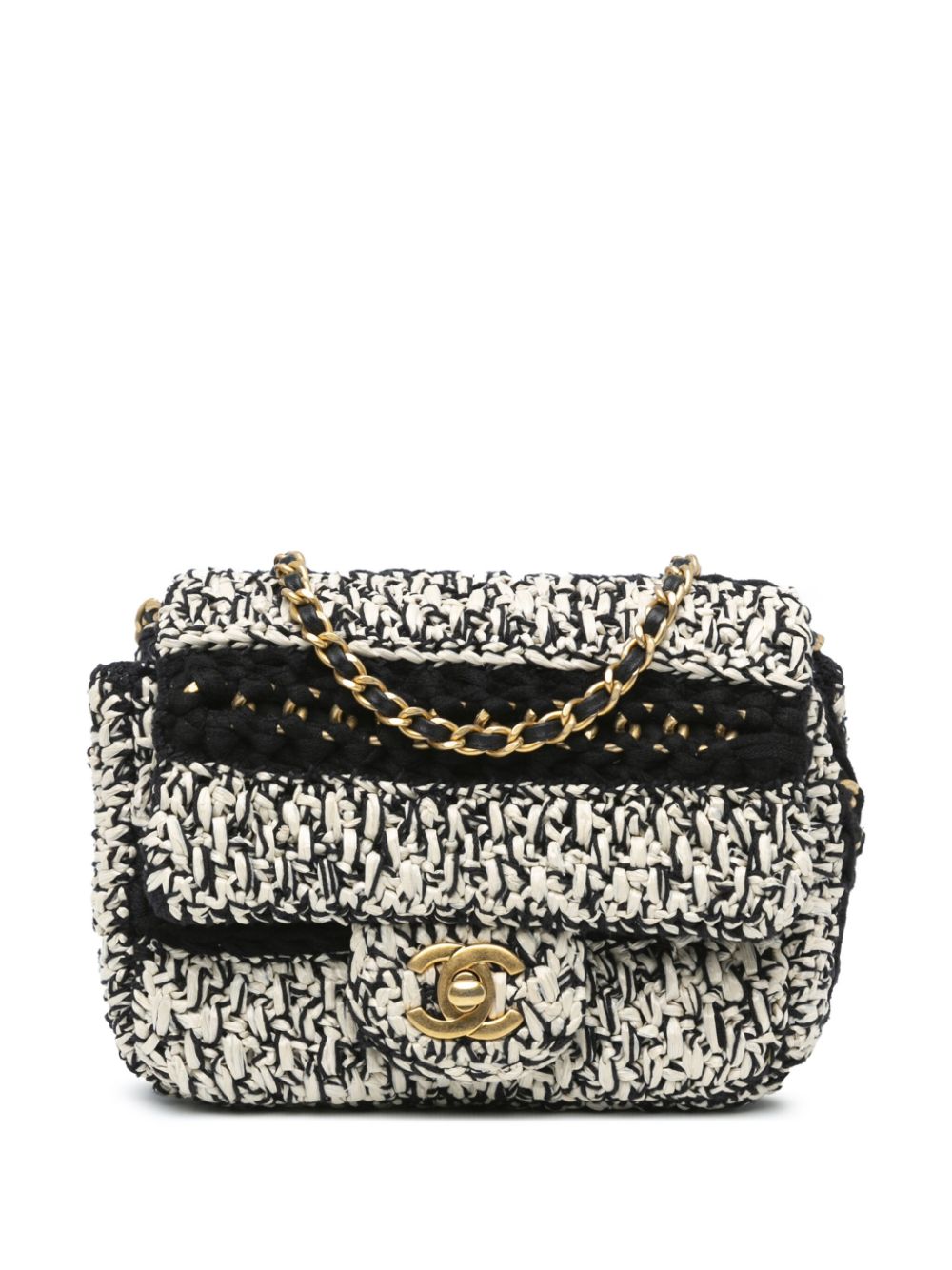 CHANEL 2019 Raffia Braided with Love Flap crossbody bag Women