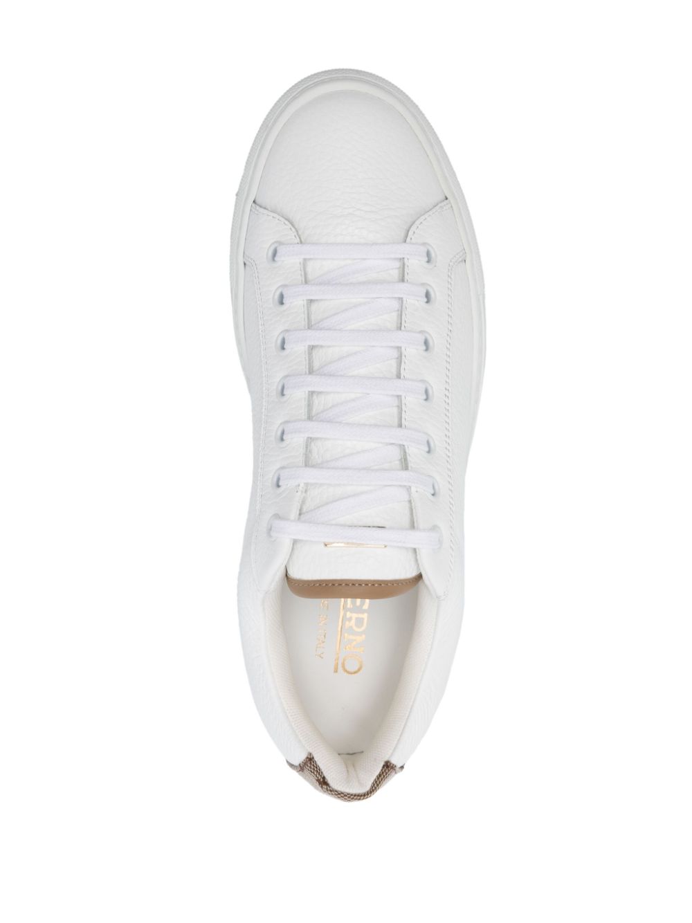 Shop Herno Leather Trainers In White