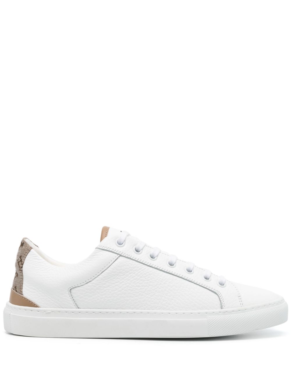 Shop Herno Leather Trainers In White