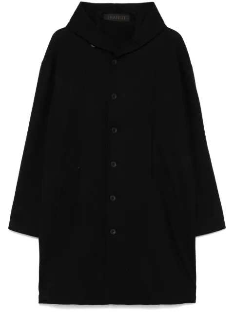 Transit virgin wool hooded coat