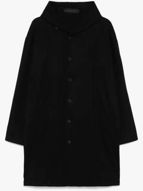 Transit virgin wool hooded coat