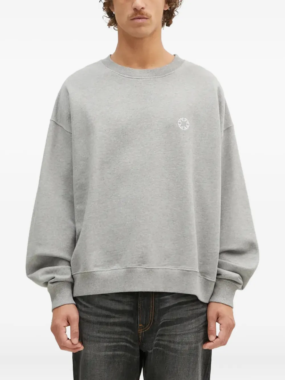 1017 ALYX 9SM embroidered crew neck sweatshirt Grijs