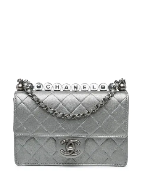 CHANEL Pre-Owned 2020 Small Metallic Goatskin Chic Pearls Flap crossbody bag