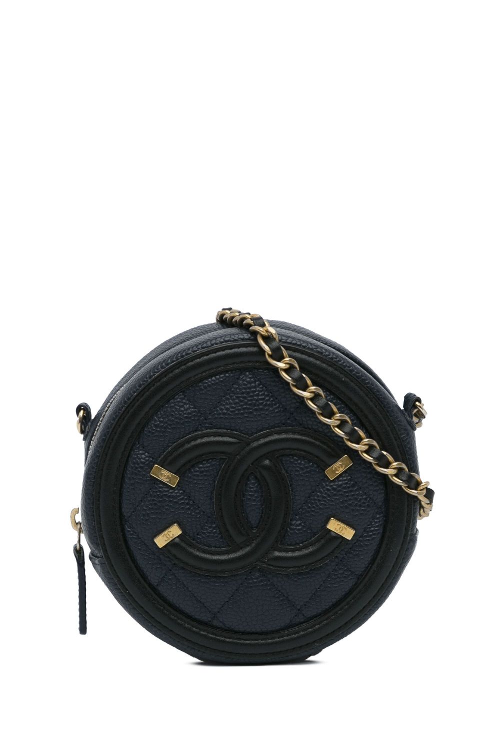 Affordable HOT SALE CHANEL 2019 Caviar CC Filigree Round crossbody bag Women