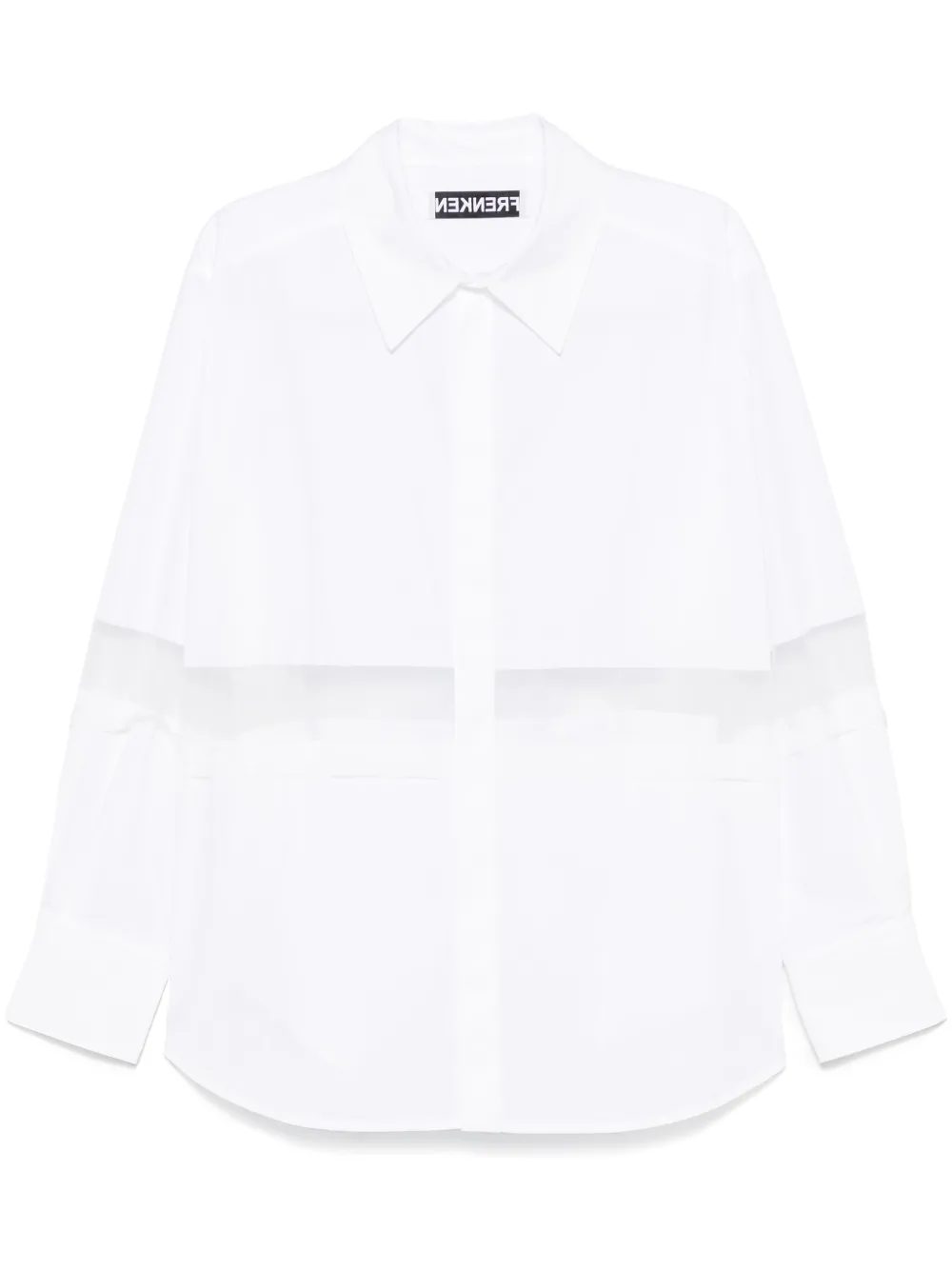 organza-trim poplin shirt