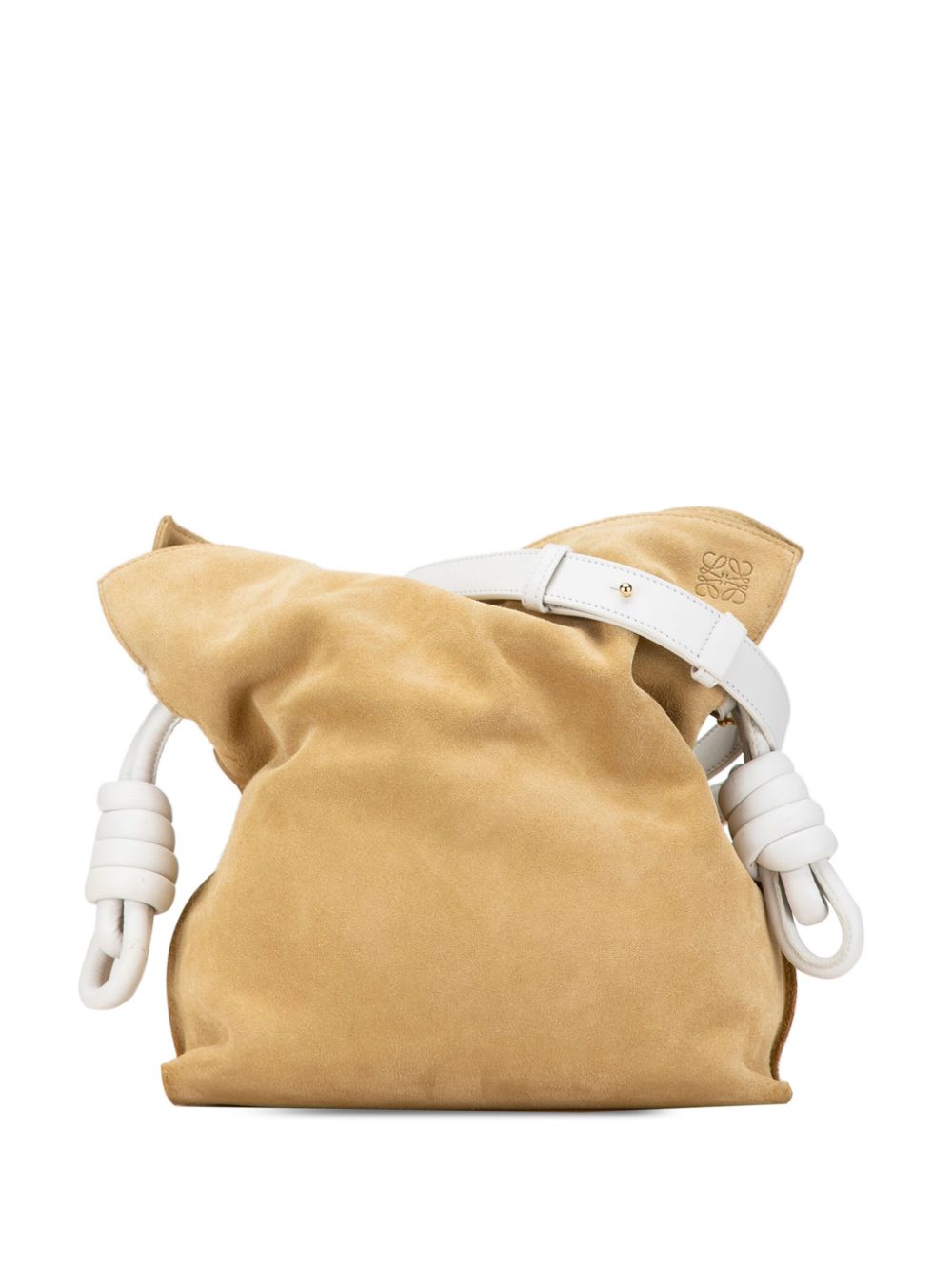 2014 Suede Flamenco Knot crossbody bag