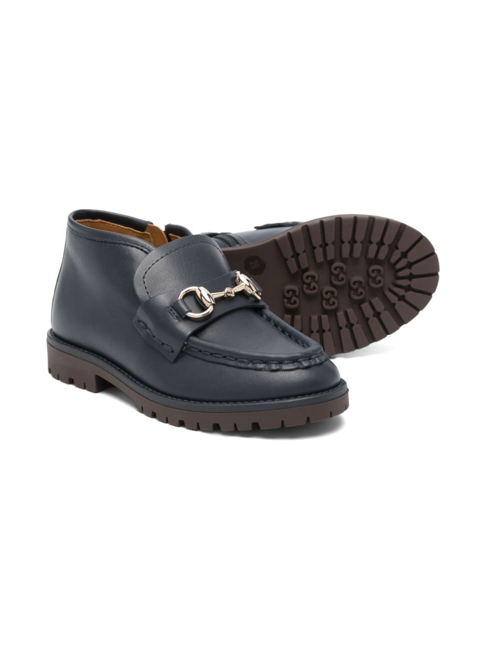 Gucci Kids Horsebit ankle boots - Blauw