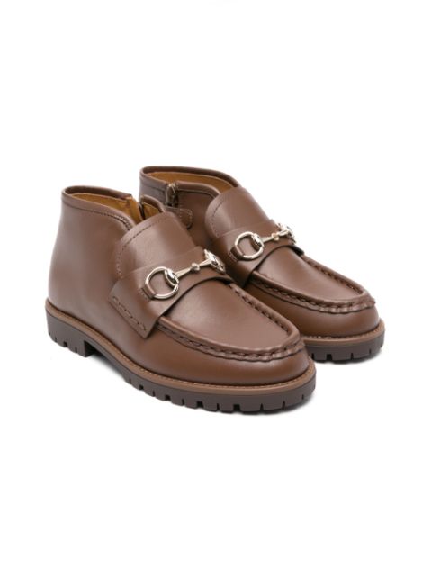 Gucci Kids botas de piel Horsebit