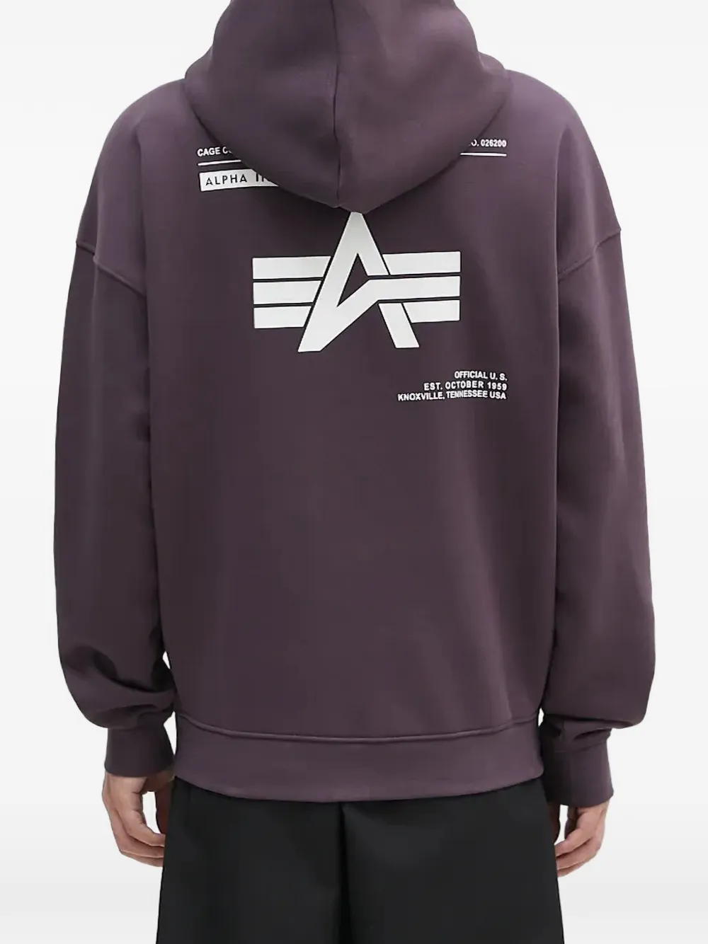 Alpha Industries Hoodie met opgestikte zak Paars