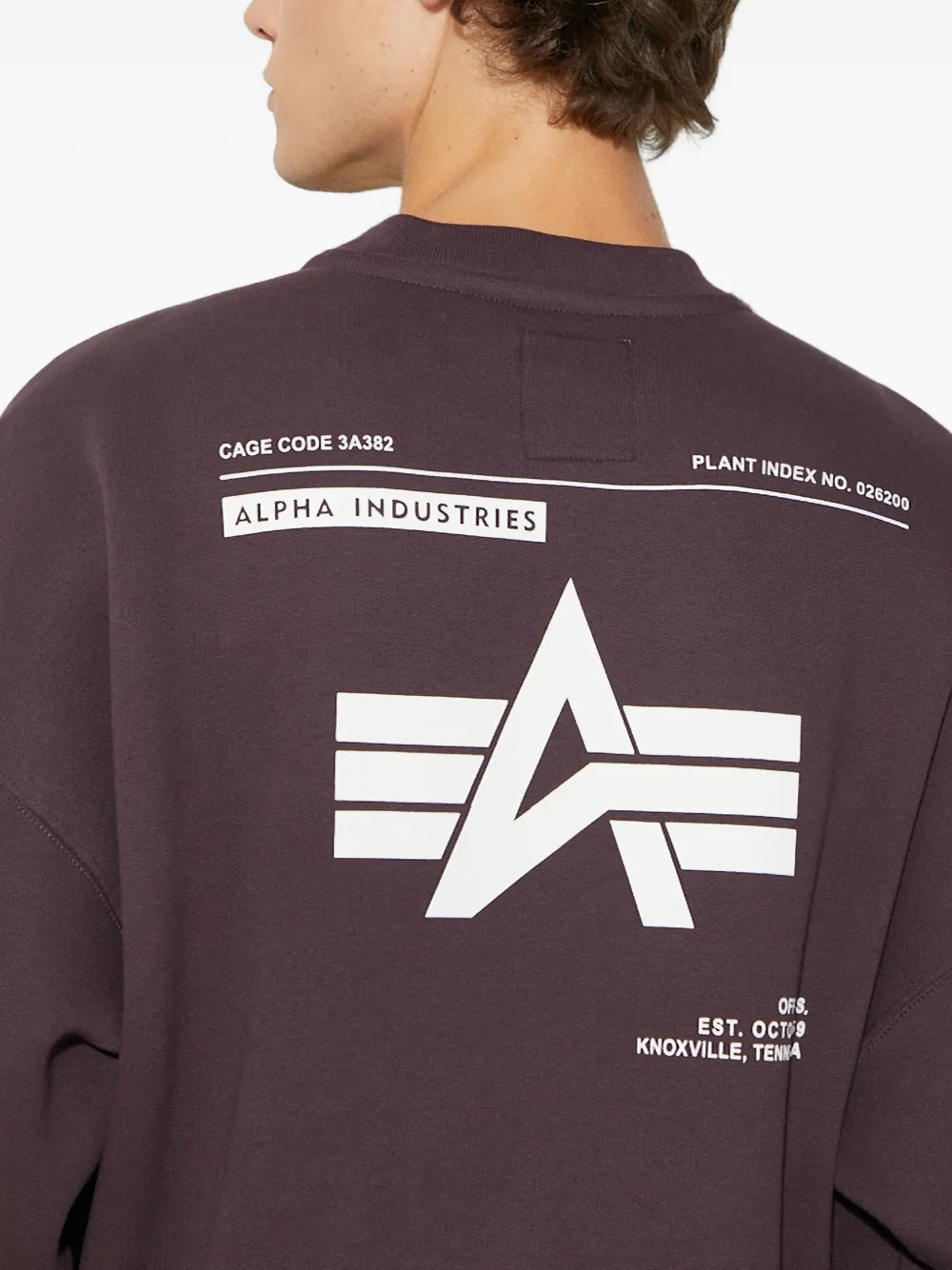 Alpha Industries Trui met ronde hals en logo Paars