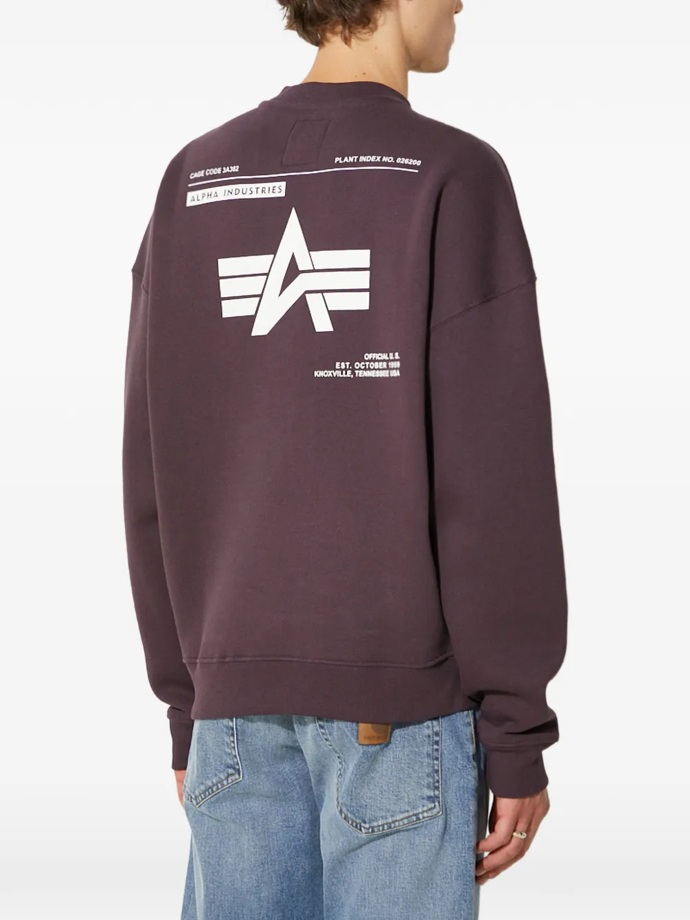 Alpha Industries Trui met ronde hals en logo Paars