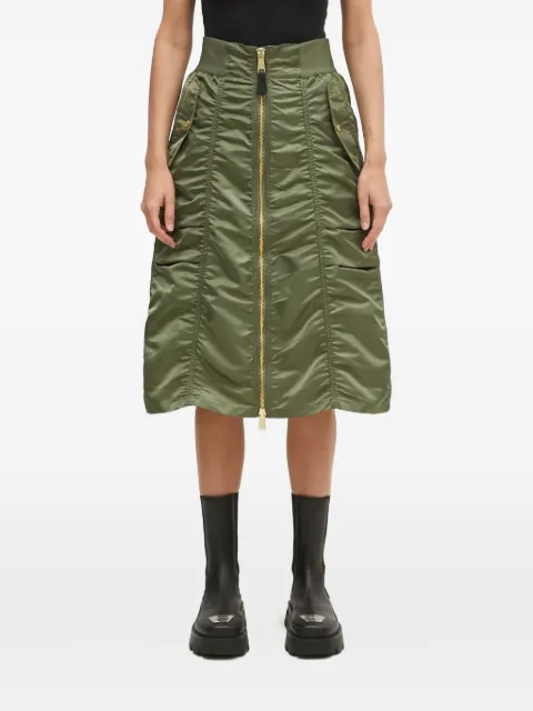 Alpha Industries zip gathered midi skirt
