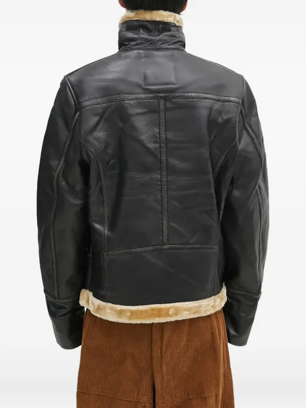Alpha Industries エコファーカラー レザージャケット | ブラック
