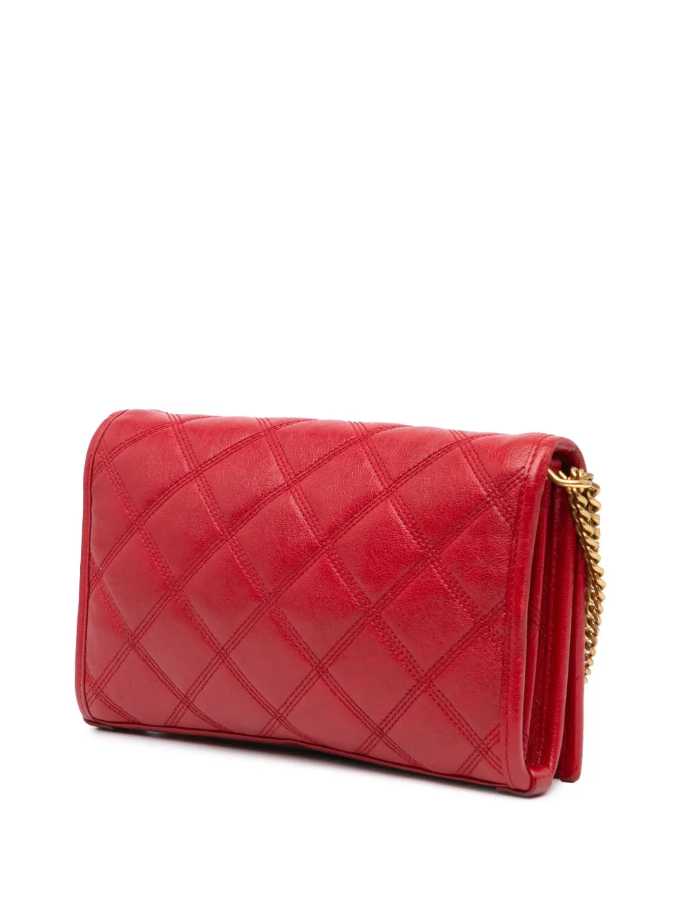 Saint Laurent Pre-Owned 2019 Quilted Lambskin Becky Wallet on Chain shoulder bag - Rood