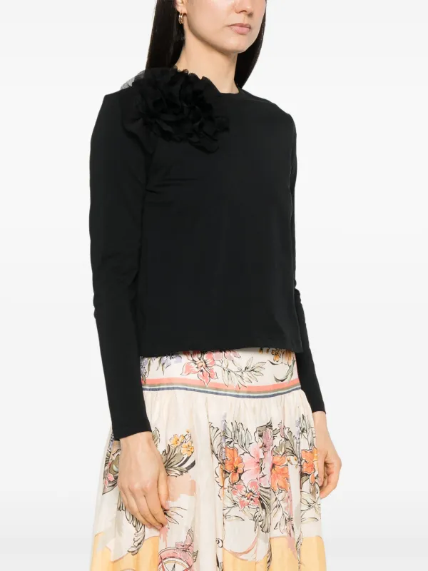 ULLA JOHNSON 売れ筋商品|||ウラ・ジョンソン Tシャツ トップス レディース T-shirts Black Ulla Johnson Kaja T-shirt | Black | FARFETCH