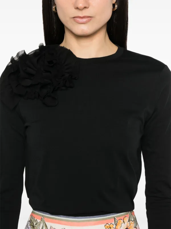 ULLA JOHNSON 売れ筋商品|||ウラ・ジョンソン Tシャツ トップス レディース T-shirts Black Ulla Johnson Kaja T-shirt | Black | FARFETCH