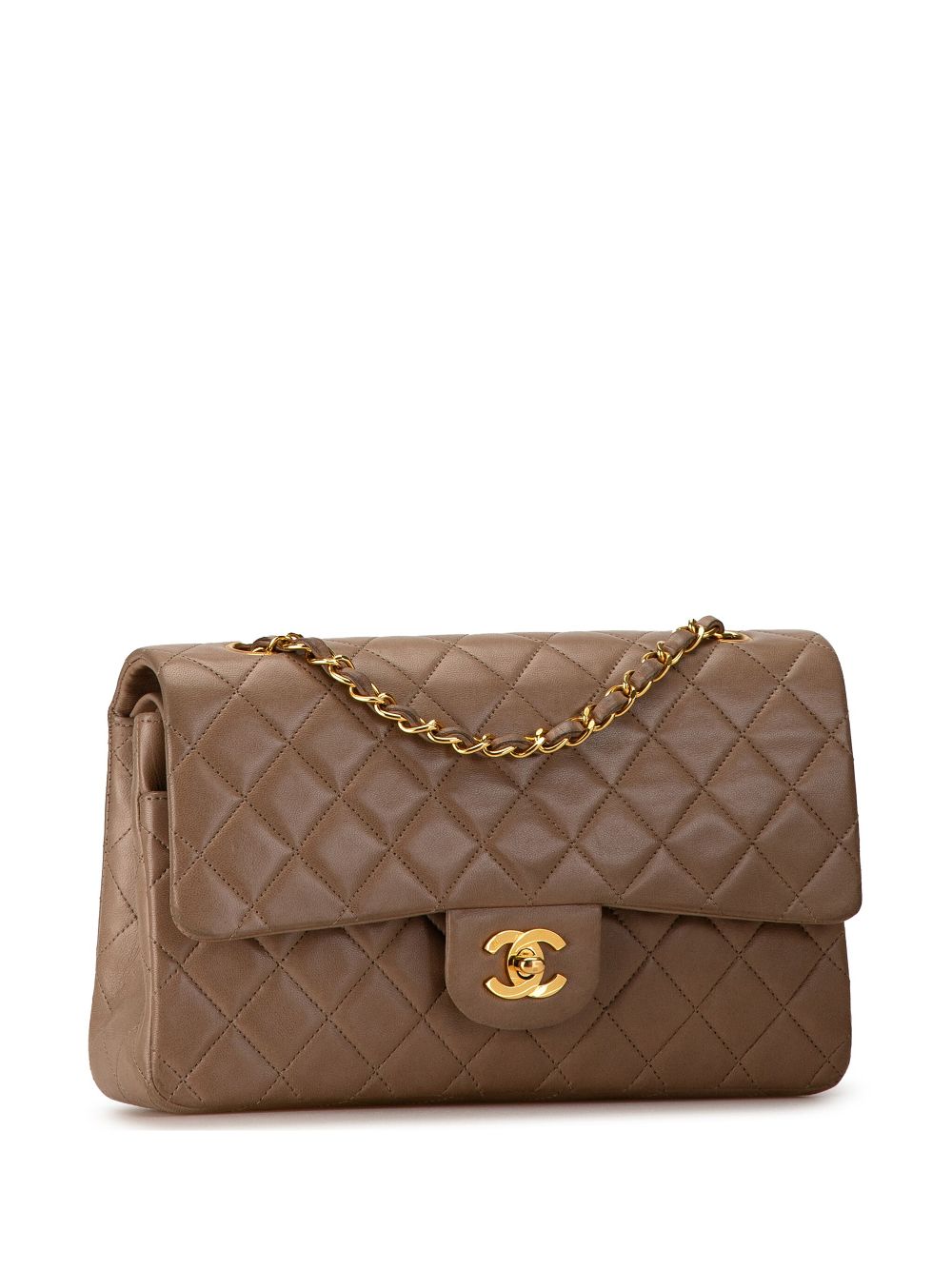 CHANEL Pre-Owned 1996-1997 medium Classic Double Flap leren schoudertas - Bruin