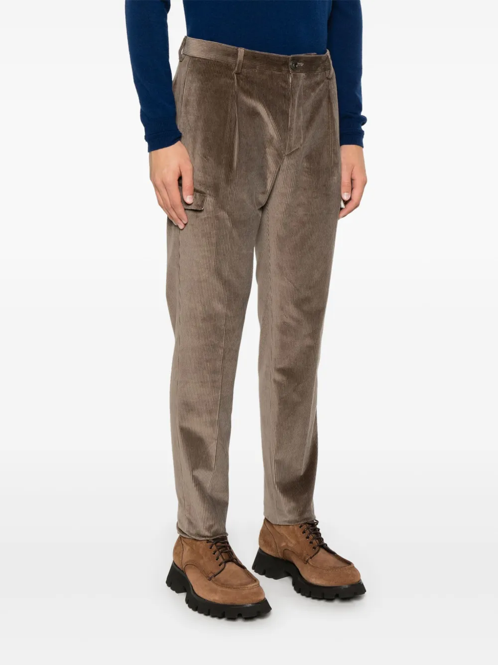 Tagliatore Ribfluwelen broek Bruin