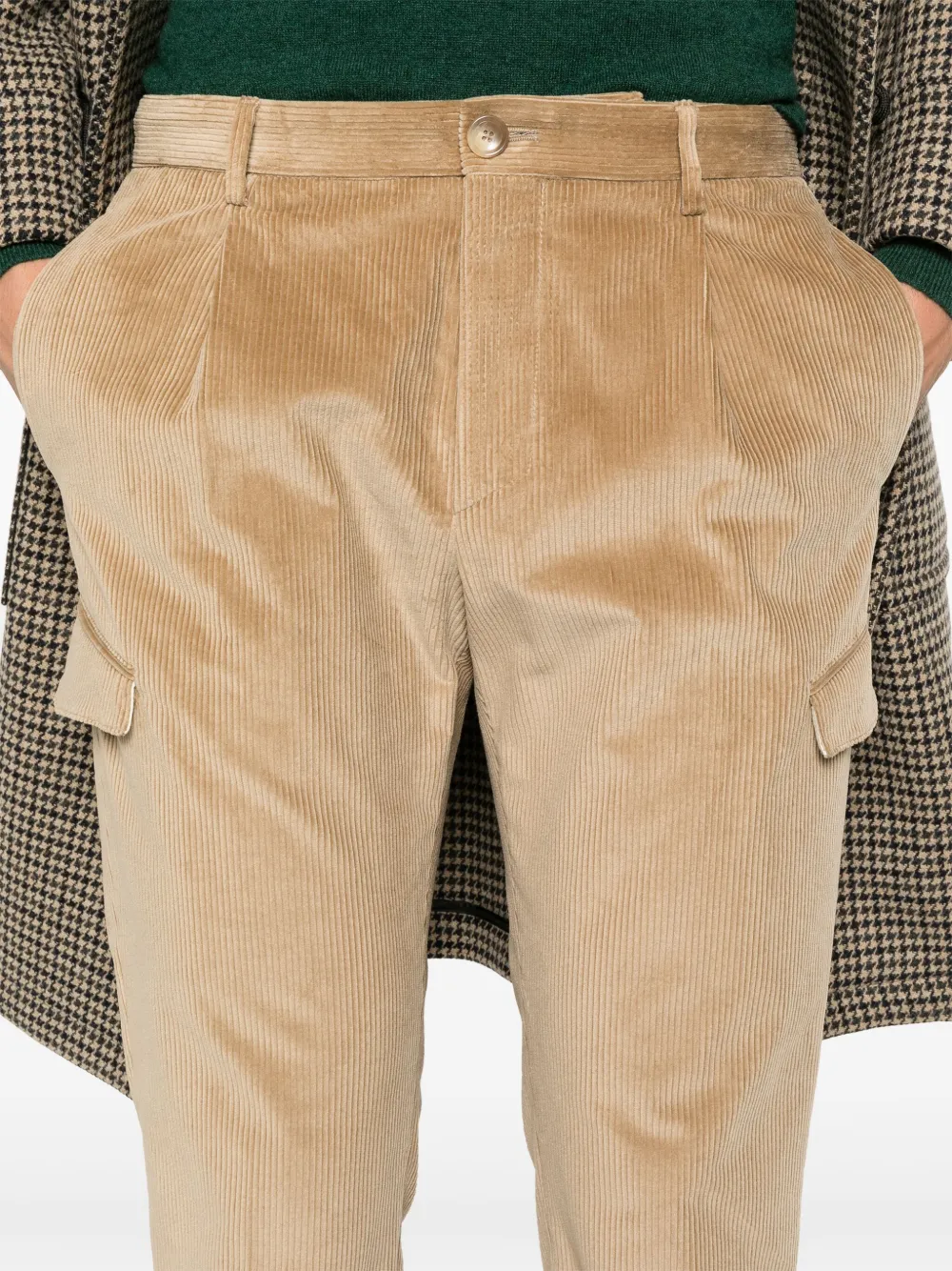 Tagliatore Ribfluwelen broek Beige