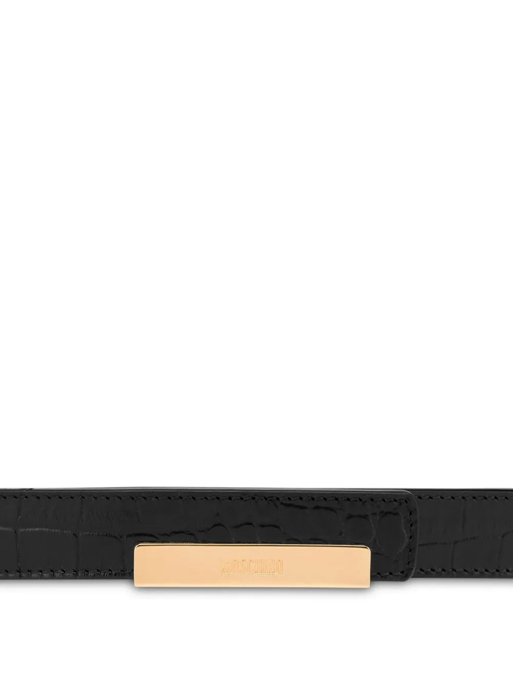 Moschino crocodile-effect belt - Zwart