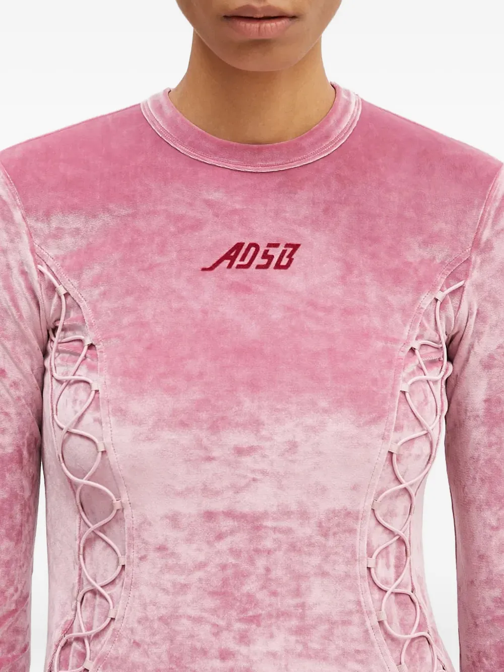 Andersson Bell Fluwelen top met veters Roze
