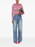 Andersson Bell lace-up velvet top - Pink
