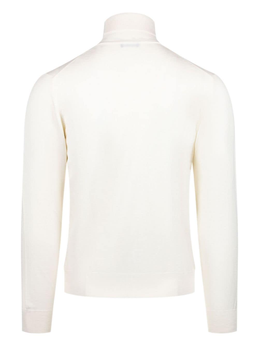 Barba Getailleerde sweater met hoge hals - Beige