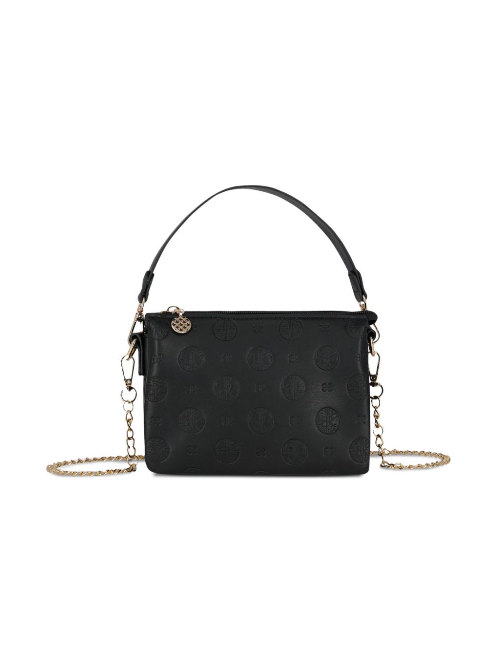 Abel & Lula logo-embossed shoulder bag - Black