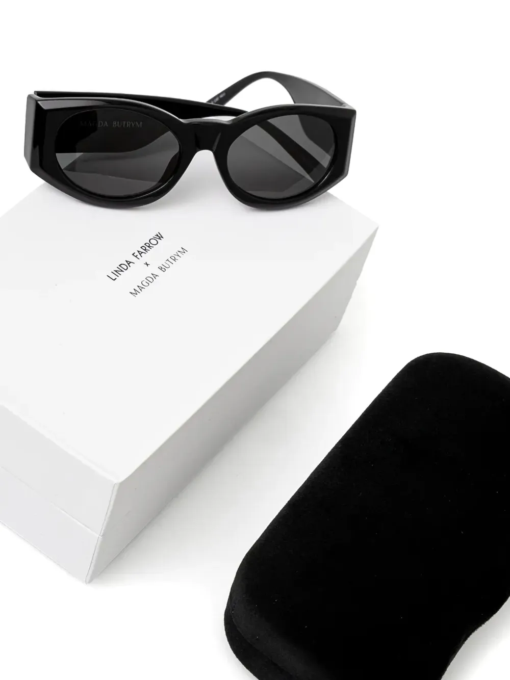 Linda Farrow X Magda Butrym Zonnebril met ovalen montuur Zwart