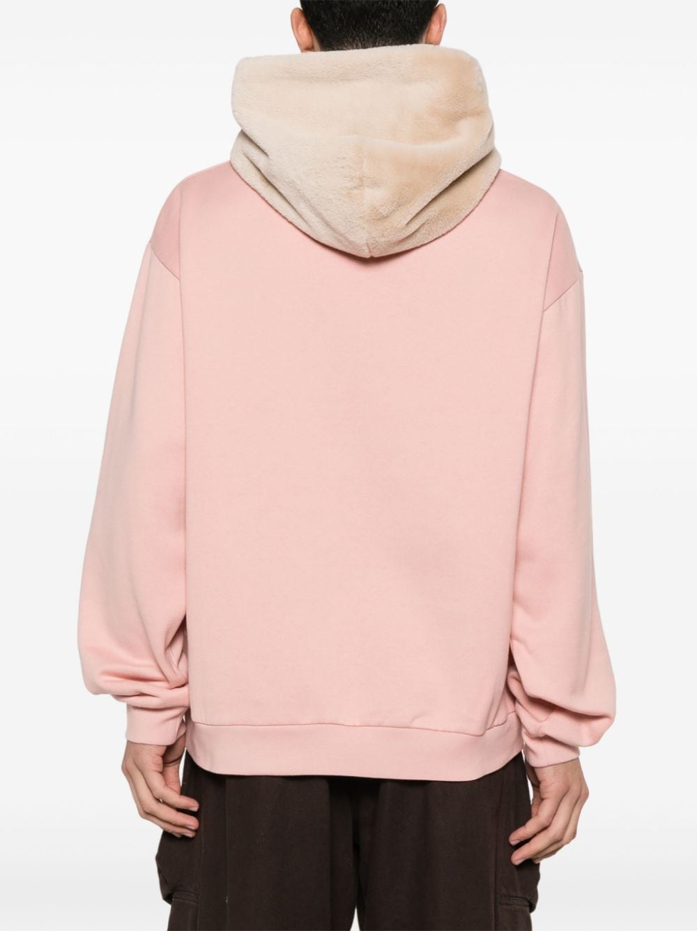 Shop Marni Faux Fur-detailed Hoodie In Pink