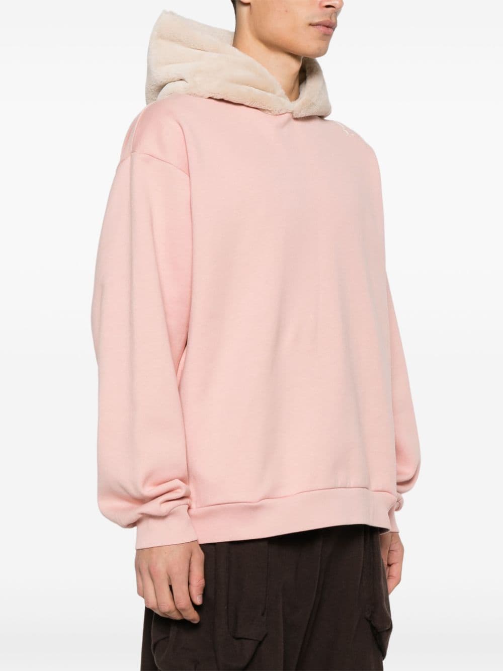 Shop Marni Faux Fur-detailed Hoodie In Pink