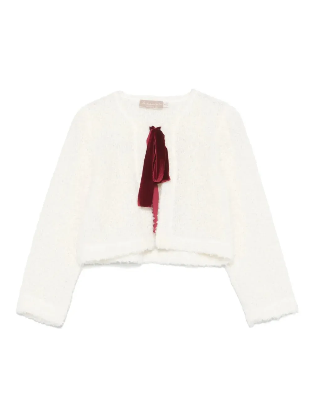 La Stupenderia bow-detailed cardigan Wit