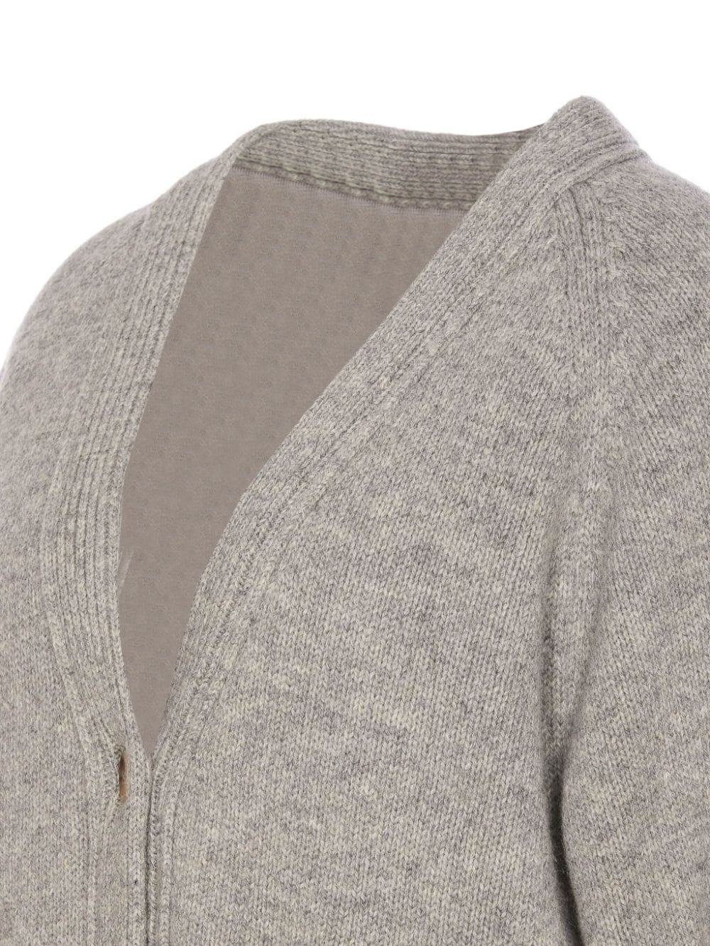 Shop Moschino Wool Cardigan In Grey