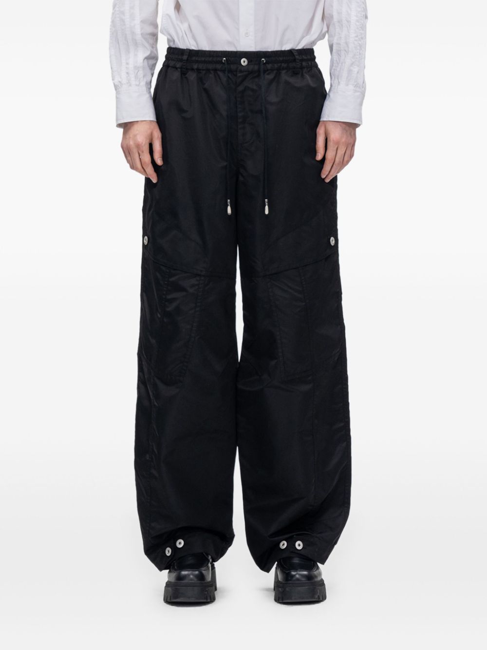 Feng Chen Wang deconstructed cargo trousers - Zwart