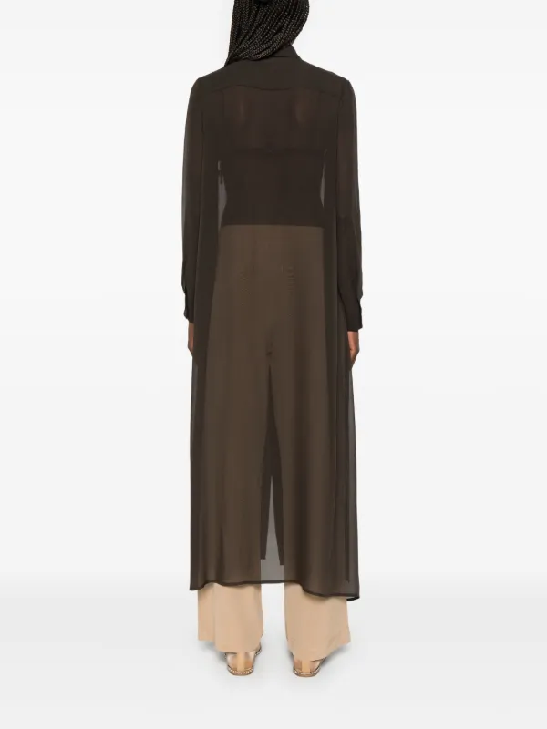 Tシャツ・カットソー PAROSH Women Clothing SIEDYE D313014 808 227970 BROWN Shirt Brown Cotton Stripe for Female - Xacus