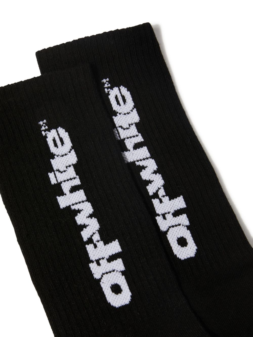 Off-White Kids Type Graphic long socks - Black