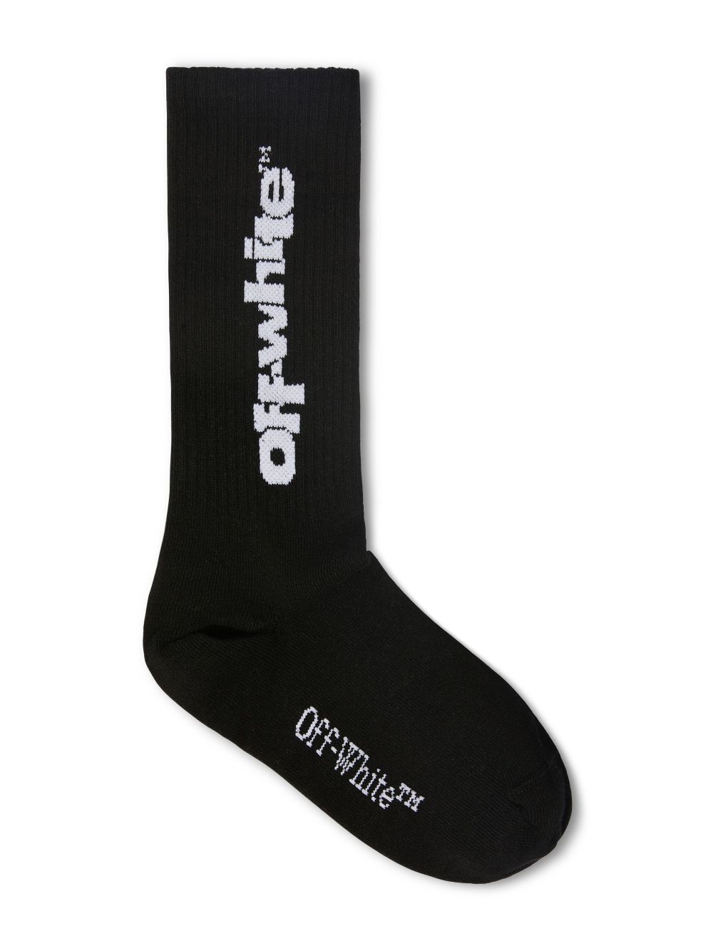 Off-White Kids Type Graphic long socks - Black