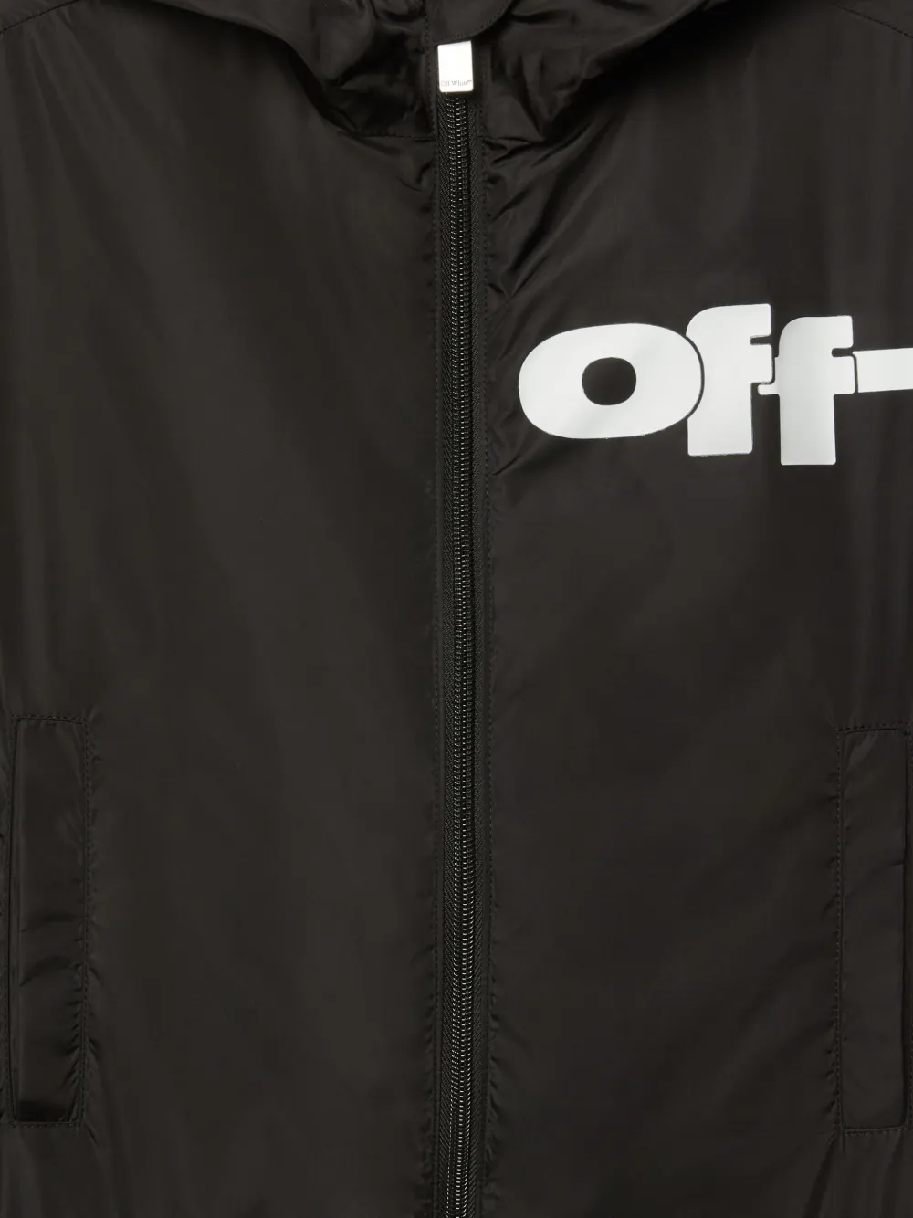 Off-White Kids Windjack met logo Zwart
