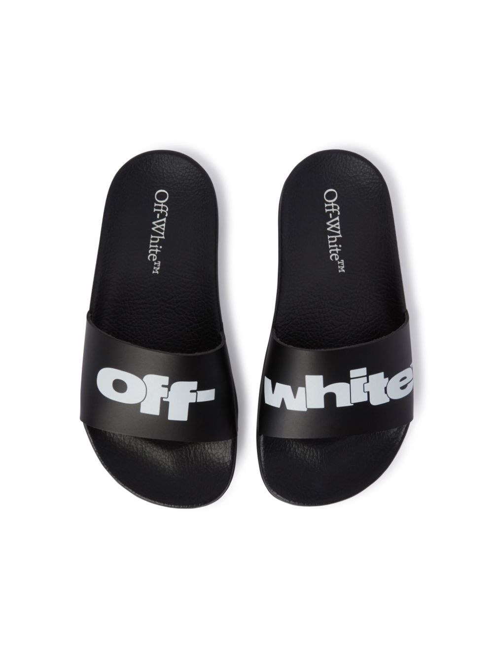 Off-White Kids Badslippers Zwart