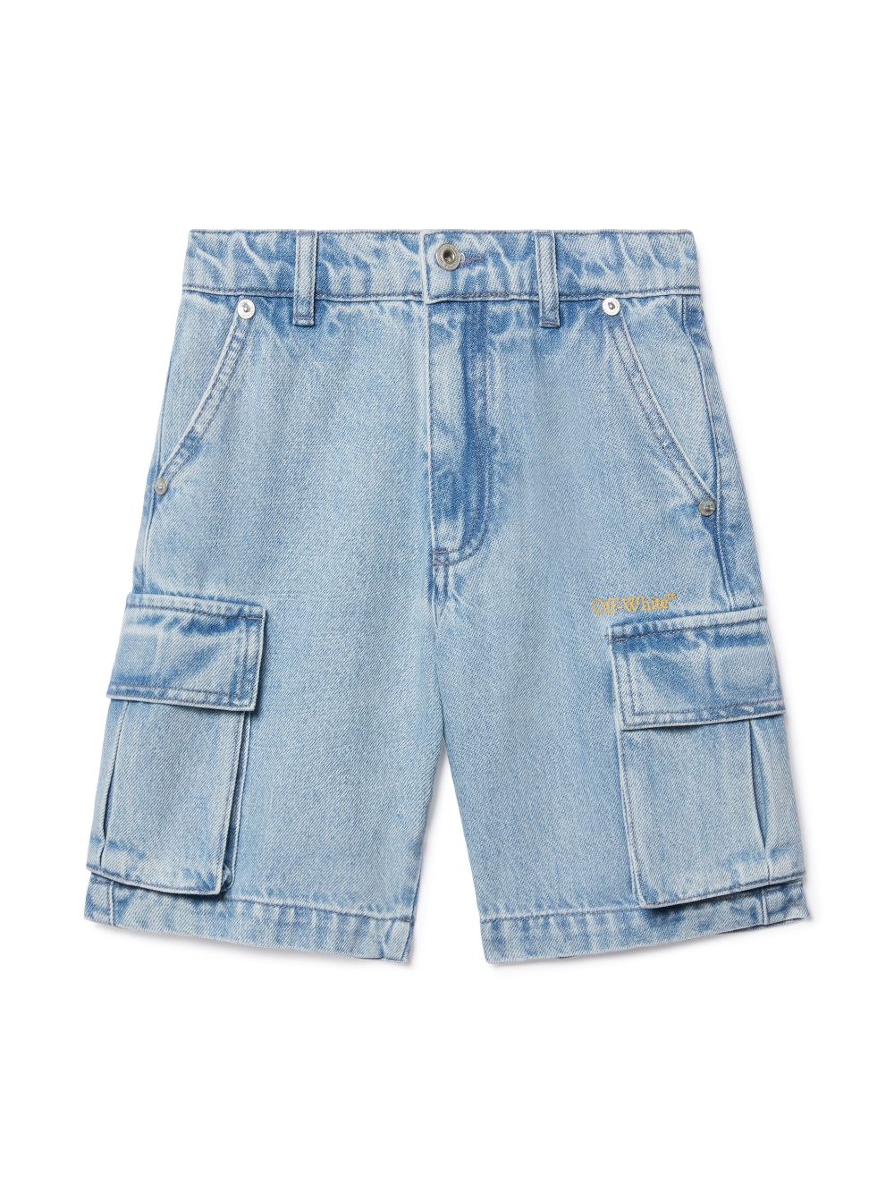 Off-White Kids Bookish denim shorts - Blue