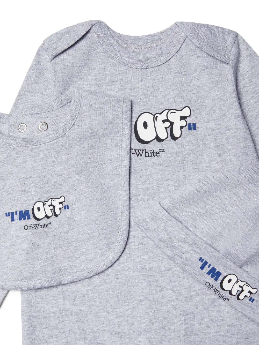 Off-White Kids Driedelig babypakje met logoprint Grijs