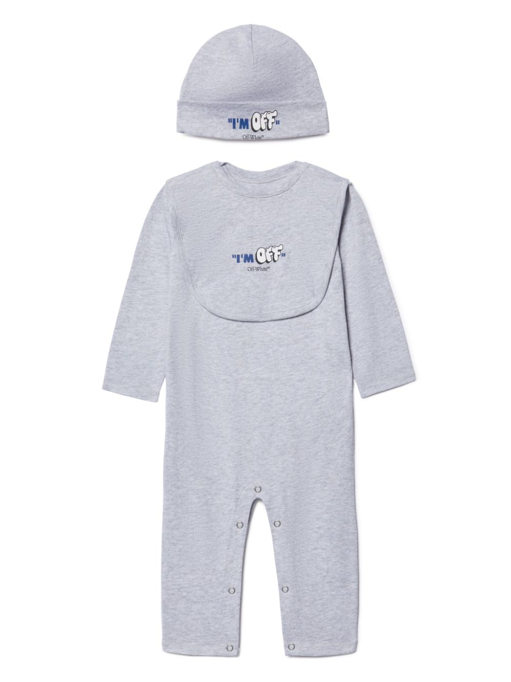 Off-White Kids three-piece logo-print babygrow set - Grey