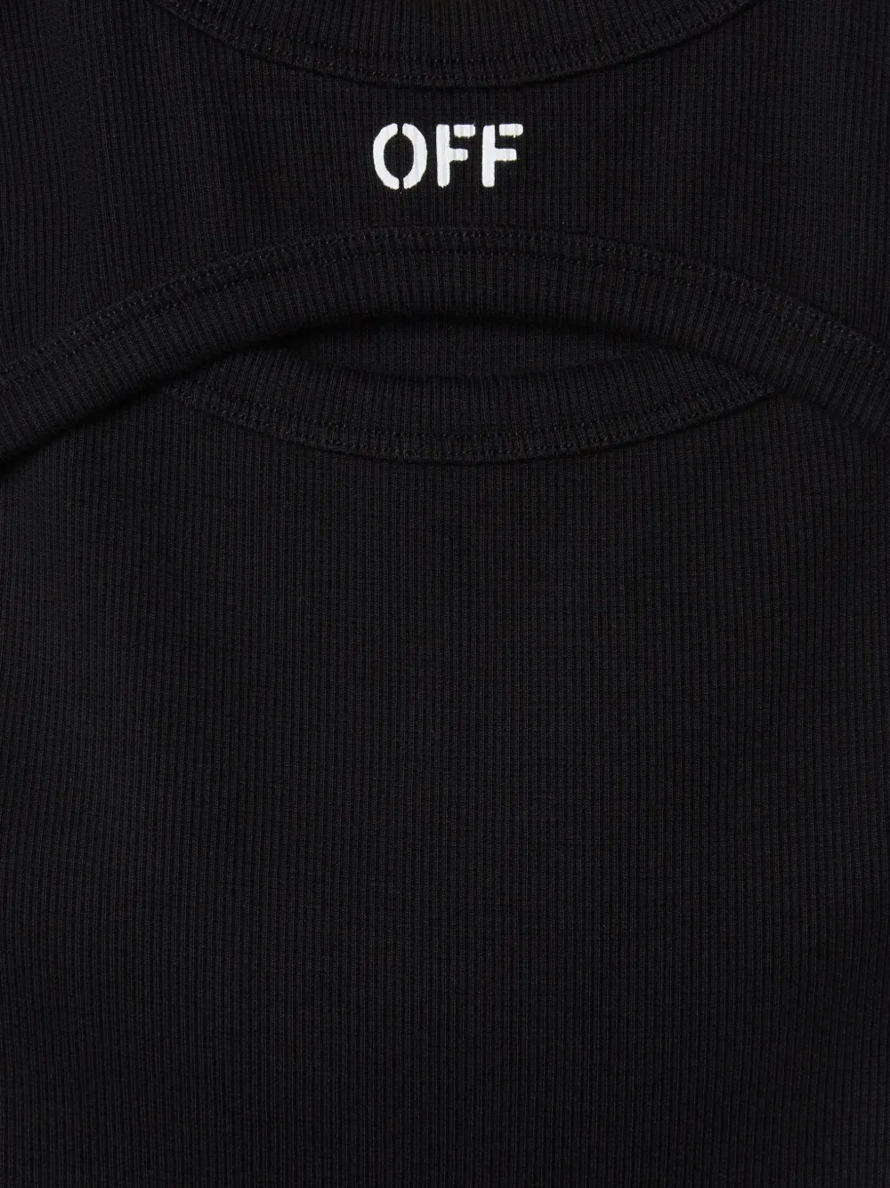 Off-White Kids Off-stamp geribbelde jurk Zwart