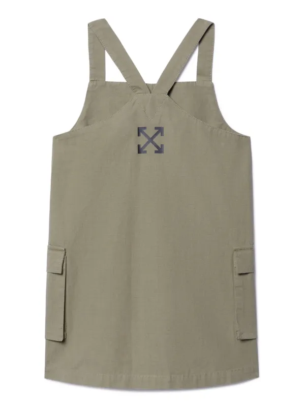 Off-White Kids Bookish Cargo Dress | Green | FARFETCH