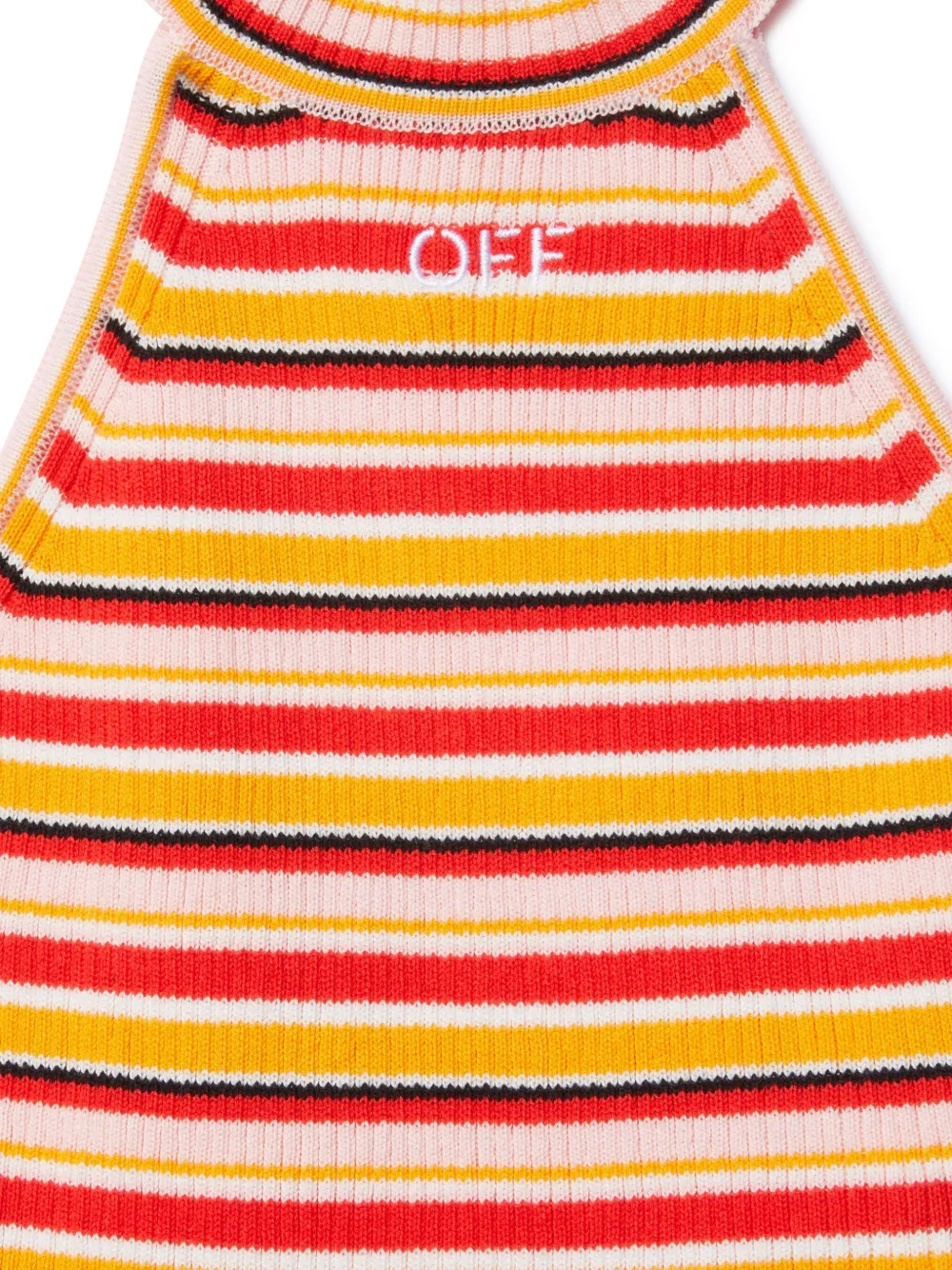 Off-White Kids Geribbelde top met logo Oranje
