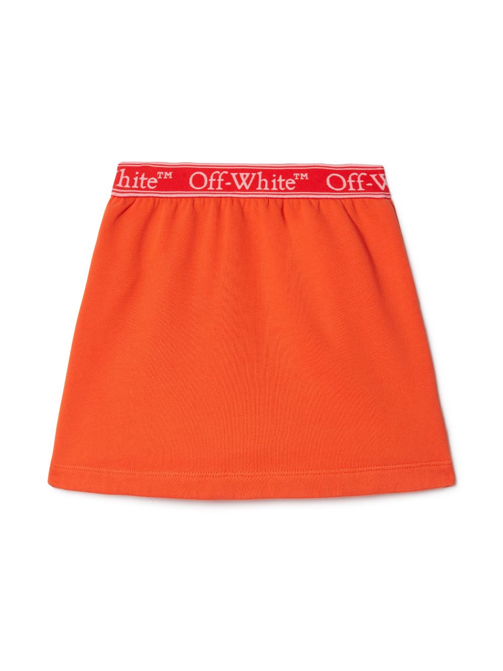 Off-White Kids logo-waistband skirt - Orange