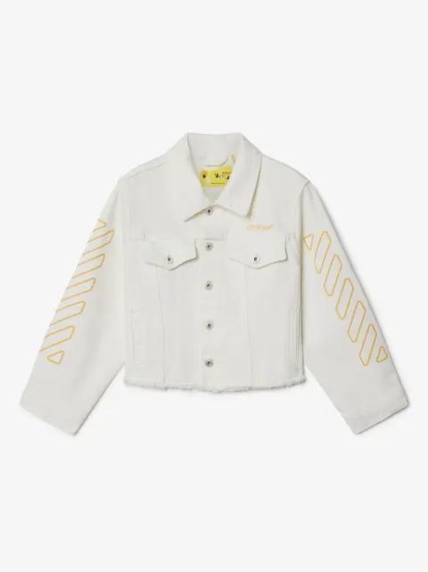 Off-White Kids chamarra de mezclilla Book Diag